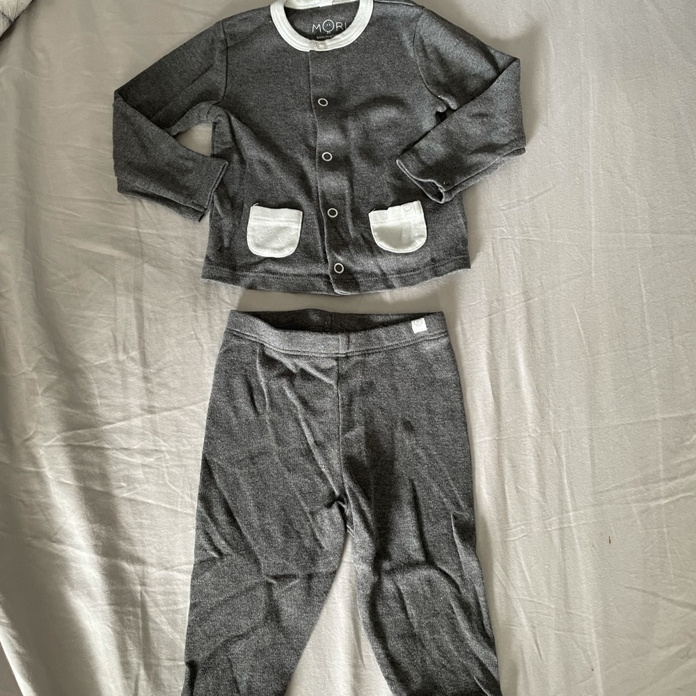 Baby Mori Grey Set Sz 6-9M!